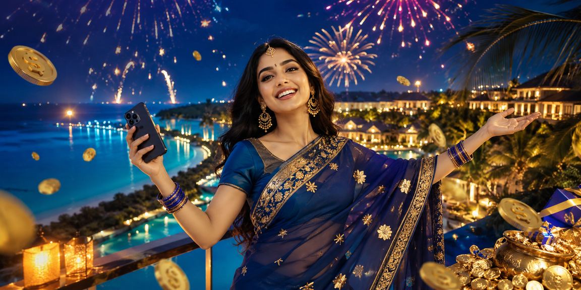 সেন্টমার্টিন দ্বীপে শাড়ি পরা নারী মোবাইলে bkbd পেমেন্ট করছেন